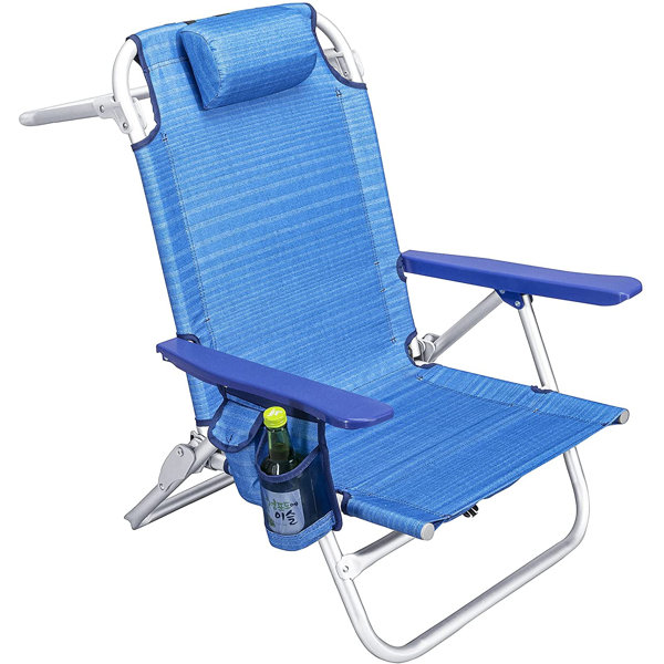 Arlmont & Co. Heavy Duty Folding Tall Backpack Beach Chair,high Back